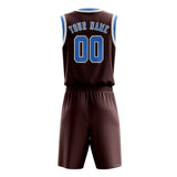Custom Crimson Red Light Blue Basketball Set