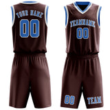 Custom Crimson Red Light Blue Basketball Set
