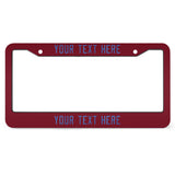 Custom Crimson Red Sky Blue License Plate Frame