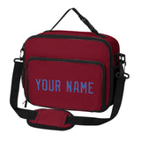 Custom Crimson Red Sky Blue Lunch Bag