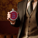 Custom Crimson Red Sky Blue Hip Flask