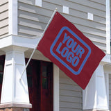 Custom Crimson Red Sky Blue Flag