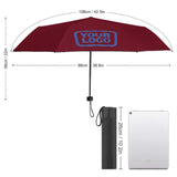 Custom Crimson Red Sky Blue Automatic Umbrella