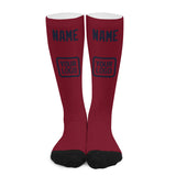 Custom Crimson Red Navy Knee-High Sock
