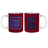 Custom Crimson Red Navy Mug
