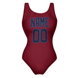Custom Crimson Red Navy Swimsuit