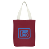 Custom Crimson Red Navy Canvas Tote Bag