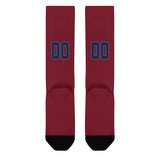 Custom Crimson Red Navy Knee-High Sock