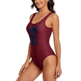 Custom Crimson Red Navy Swimsuit