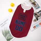Custom Crimson Red Navy Pet Vest