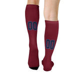 Custom Crimson Red Navy Knee-High Sock