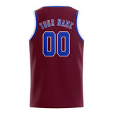 Custom Crimson Red & Sky Blue Colors Design Sports Basketball Jersey