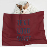 Custom Crimson Red Blue Pet Blanket