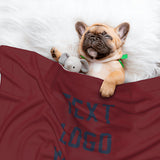 Custom Crimson Red Blue Pet Blanket