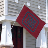 Custom Crimson Red Blue Flag