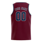 Custom Crimson Red & Blue Colors Design Sports Basketball Jersey