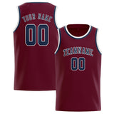 Custom Crimson Red & Blue Colors Design Sports Basketball Jersey