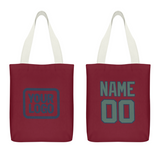 Custom Crimson Red Blue Green Canvas Tote Bag