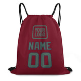 Custom Crimson Red Blue Green Drawstring Bag
