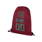 Custom Crimson Red Blue Green Drawstring Bag