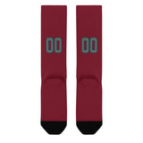 Custom Crimson Red Blue Green Knee-High Sock