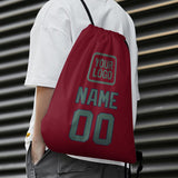 Custom Crimson Red Blue Green Drawstring Bag