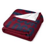 Custom Crimson Red Blue Blanket
