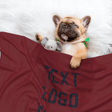 Custom Crimson Red Navy Pet Blanket