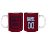 Custom Crimson Red Light Blue Mug
