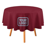 Custom Crimson Red Light Blue Round Table Cloth