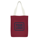 Custom Crimson Red Light Blue Canvas Tote Bag