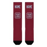 Custom Crimson Red Light Blue Knee-High Sock