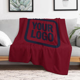 Custom Crimson Red Navy Blanket