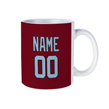 Custom Crimson Red Light Blue Mug