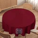 Custom Crimson Red Light Blue Round Table Cloth