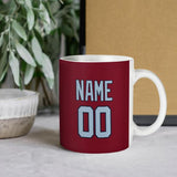 Custom Crimson Red Light Blue Mug