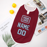 Custom Crimson Red Light Blue Pet Vest