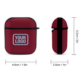 Custom Crimson Red Light Blue AirPods Case