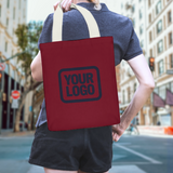 Custom Crimson Red Light Blue Canvas Tote Bag