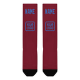 Custom Crimson Red Sky Blue Knee-High Sock
