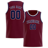 Custom Crimson Red & Navy Colors Design Sports Basketball Jersey
