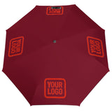 Custom Crimson Red Orange Red Automatic Umbrella