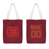Custom Crimson Red Coral Red Canvas Tote Bag