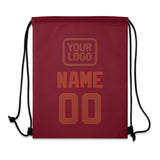 Custom Crimson Red Coral Red Drawstring Bag