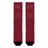 Custom Crimson Red Coral Red Knee-High Sock