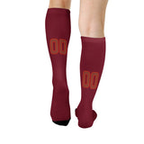 Custom Crimson Red Coral Red Knee-High Sock