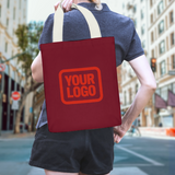 Custom Crimson Red Coral Red Canvas Tote Bag
