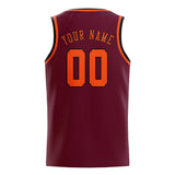 Custom Crimson Red & Orange Red Colors Design Sports Basketball Jersey