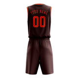 Custom Crimson Red Orange Red Basketball Set