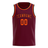 Custom Crimson Red & Orange Red Colors Design Sports Basketball Jersey